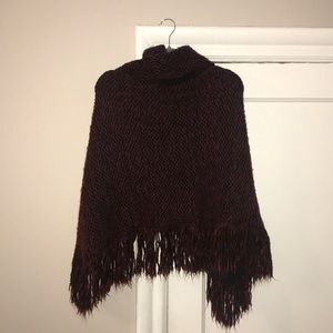 Red and black poncho